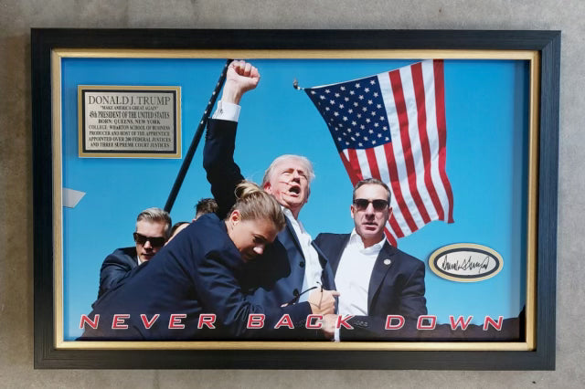 President Donald Trump Failed Assassination Picture Frame (with laser autograph & plaque)